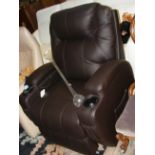 A Homcom massage chair in brown leather