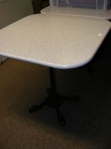 A white granite terrazzo effect bistro table, with