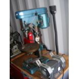 A Naerok bench mounted pillar drill together with