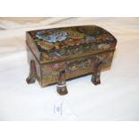 An antique Cloisonne rectangular box with dragon a