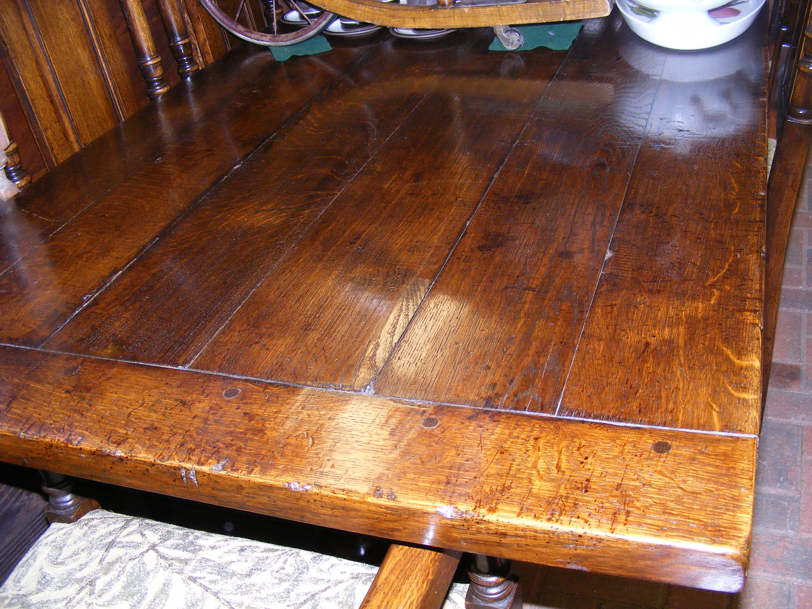 A 229cm long reproduction refectory table with eig - Bild 5 aus 6