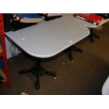 A white granite terrazzo effect bistro table, with