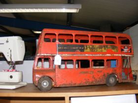 A Tri-ang model red London bus