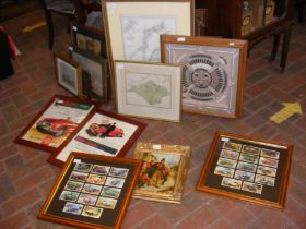 A large quantity of framed pictures including Gran