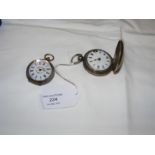 A silver full hunter pocket watch and one other