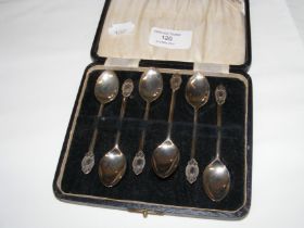 A cased set of of six silver teaspoons