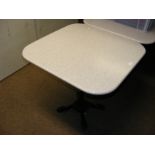 A white granite terrazzo effect bistro table, with