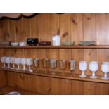 Assorted onyx and agate goblets, ashtrays, etc. -