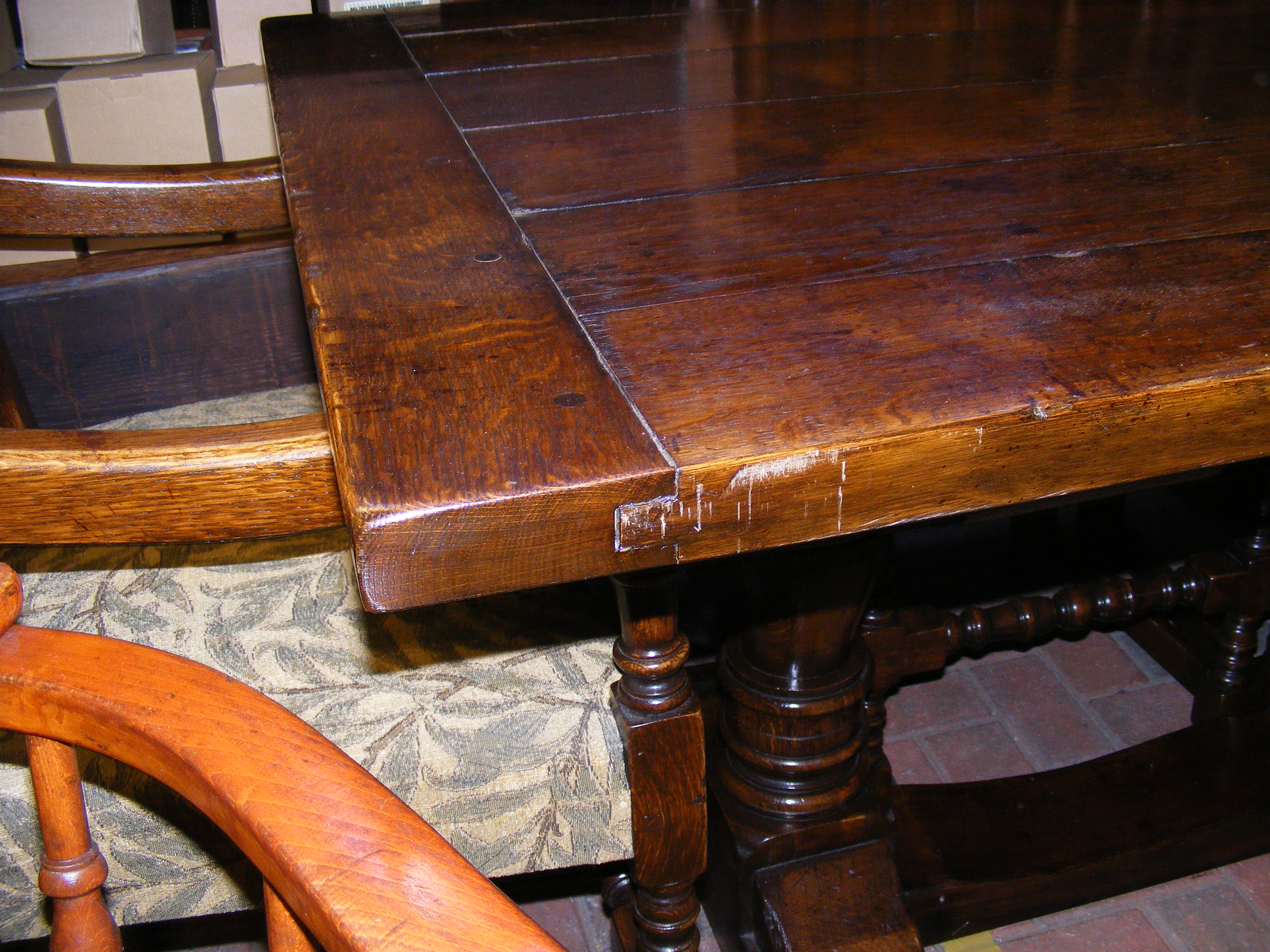 A 229cm long reproduction refectory table with eig - Bild 4 aus 6