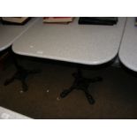 A white granite terrazzo effect bistro table, with