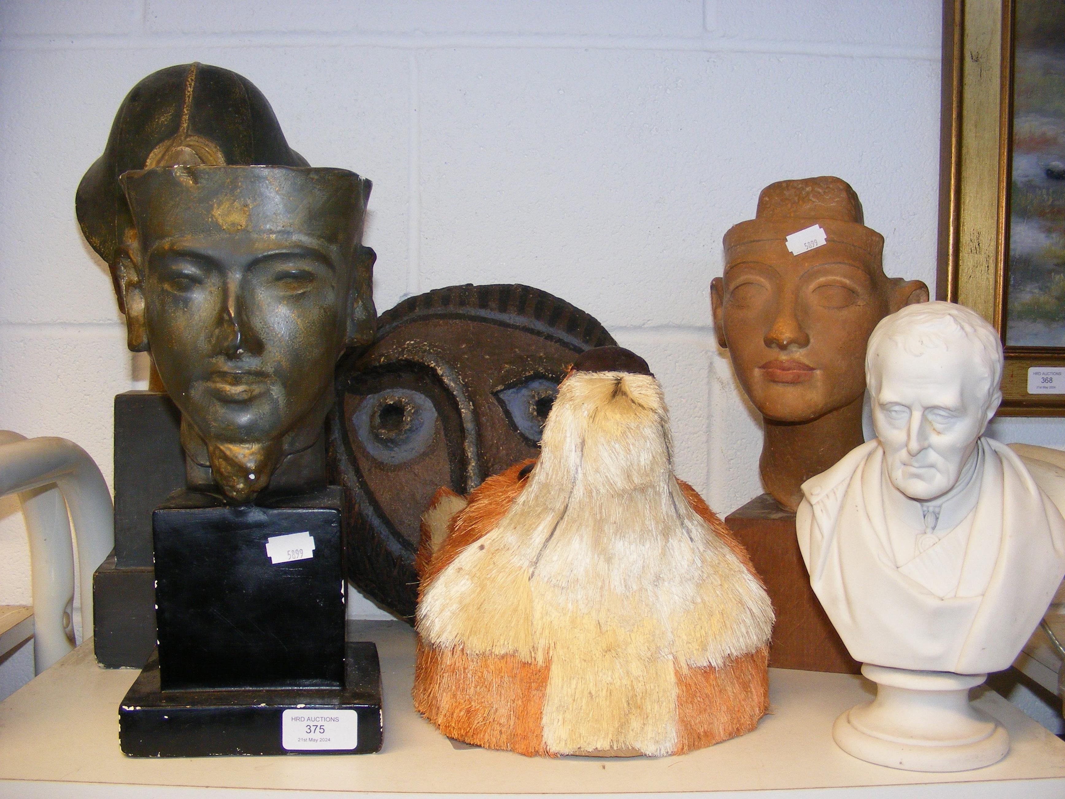 A quantity of busts and masks