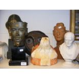 A quantity of busts and masks