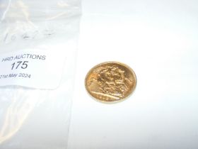 A 1913 gold sovereign coin