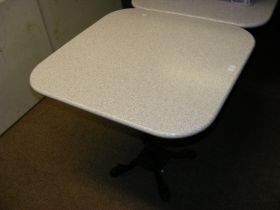 A white granite terrazzo effect bistro table, with