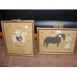 Two Chinese artworks depicting horses