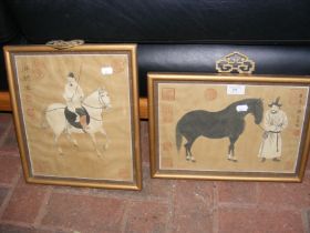 Two Chinese artworks depicting horses