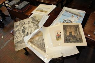 A selection of interesting watercolours, prints an