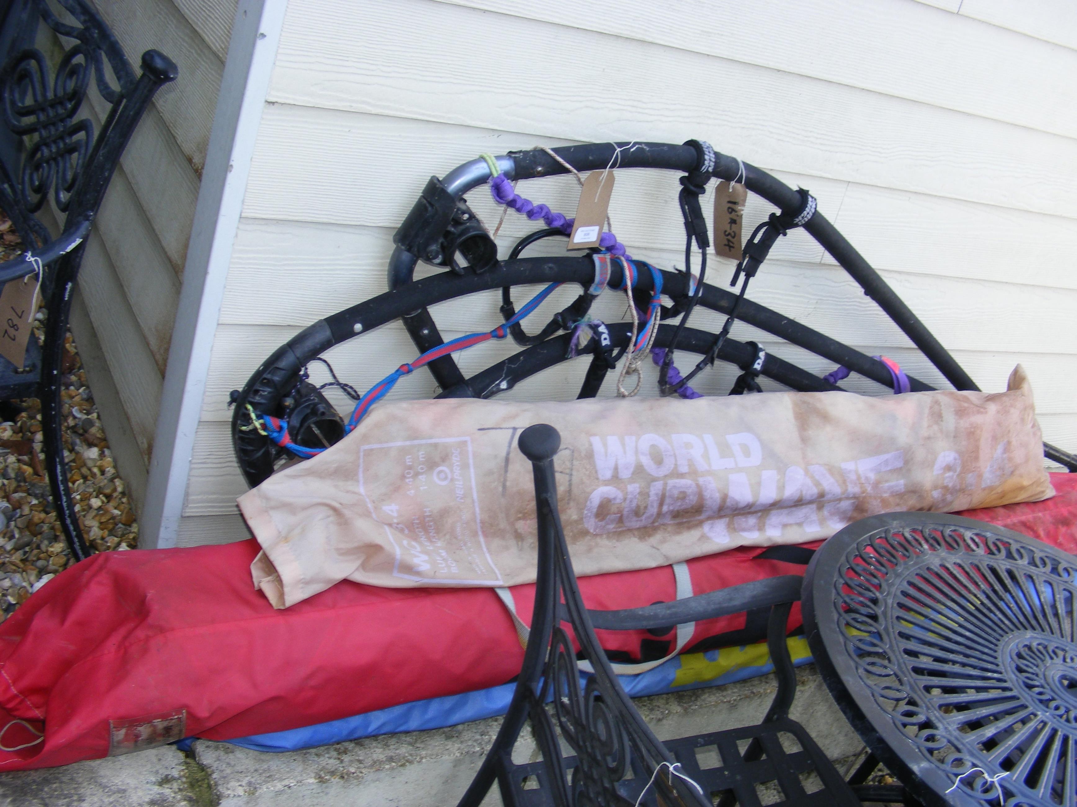 Assorted windsurfing equipment