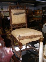 An antique hall chair for restoration