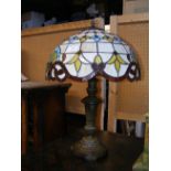 A reproduction Tiffany style table lamp - 60cms hi