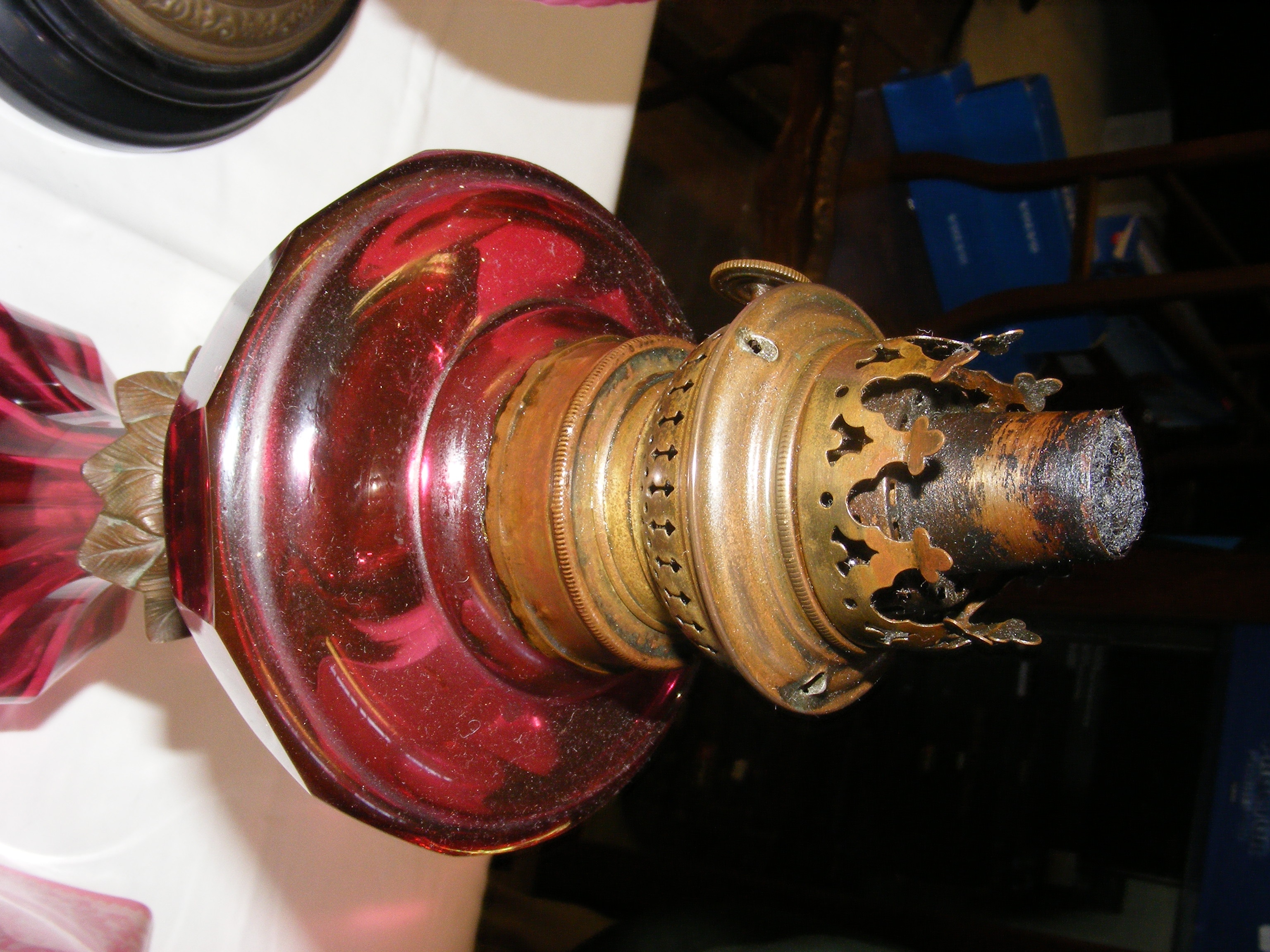 An antique oil lamp and one other - Image 8 of 11