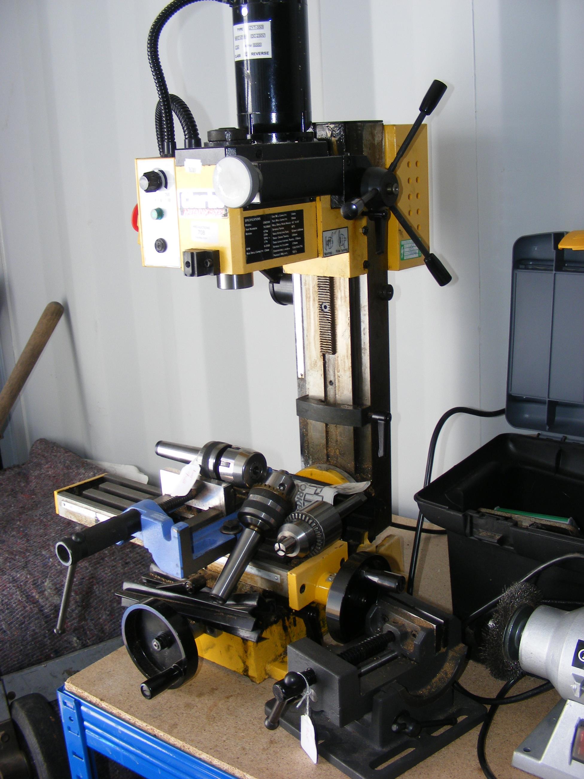 A Clarke bench mounted pillar drill with various c