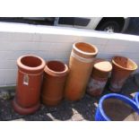 Assorted terracotta chimney pots