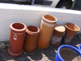 Assorted terracotta chimney pots