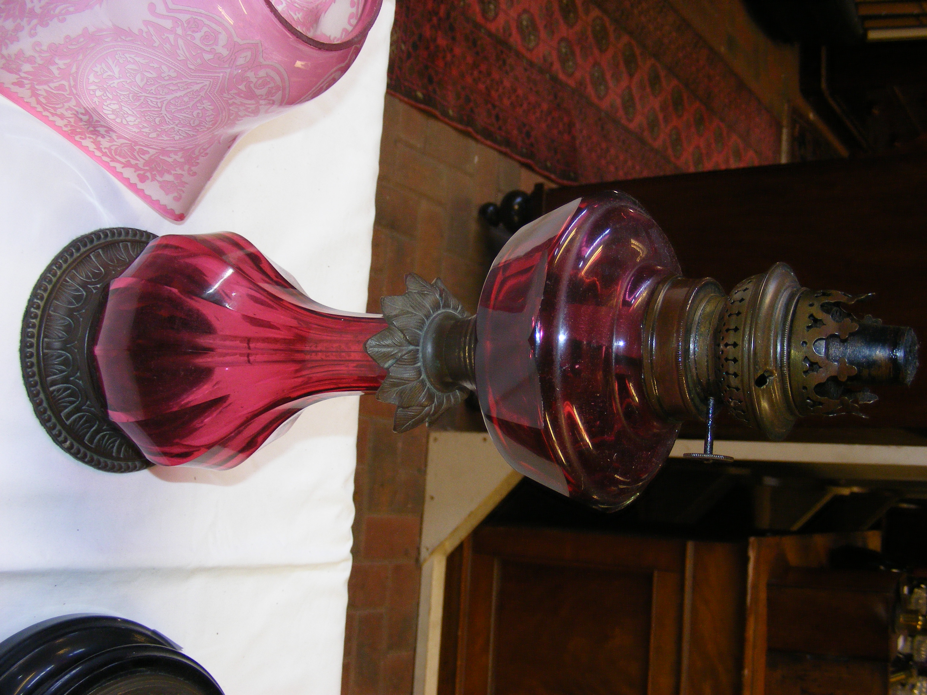 An antique oil lamp and one other - Image 10 of 11