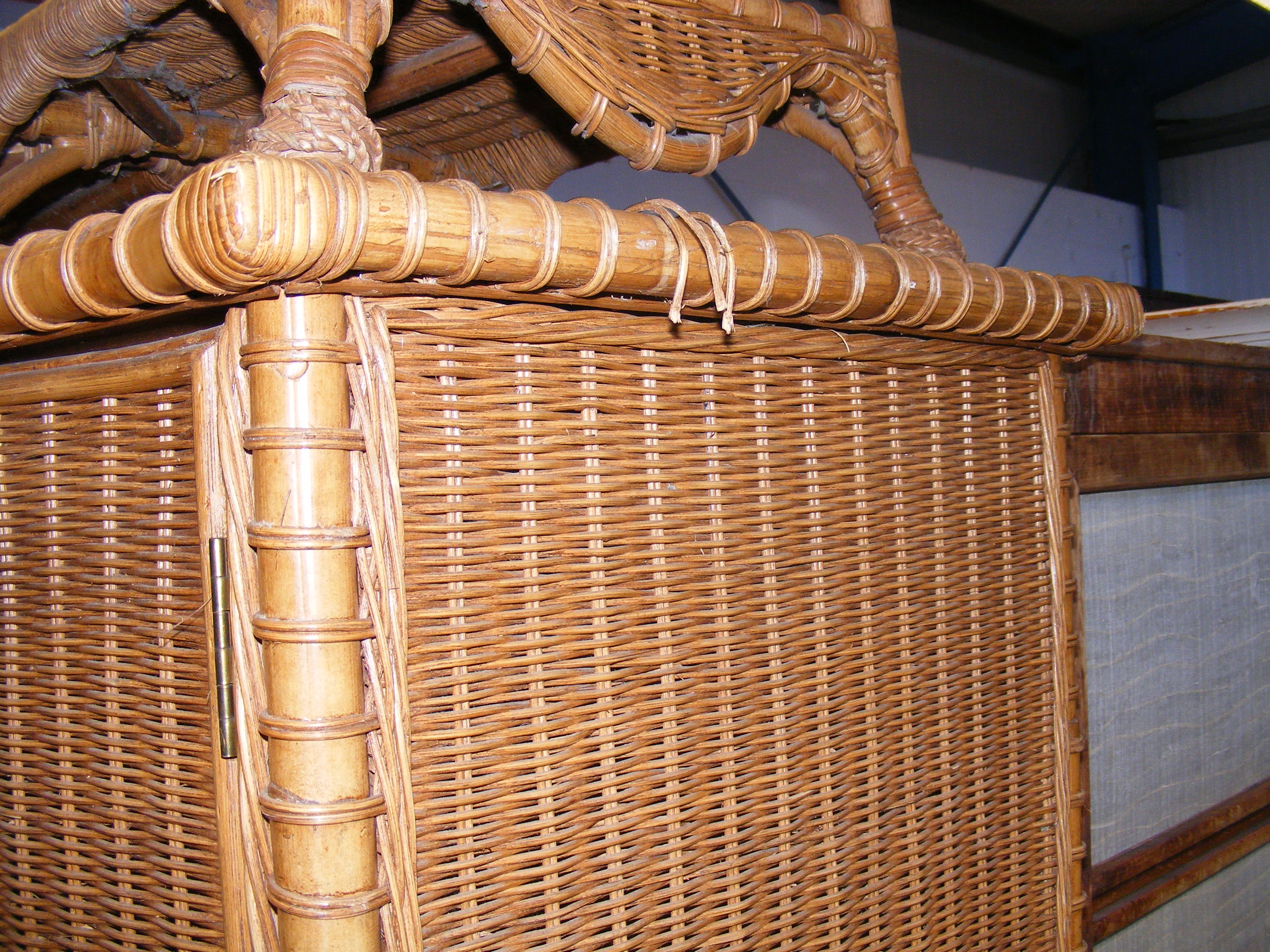 A cane and bamboo fronted wardrobe - width 99cm - Image 3 of 8