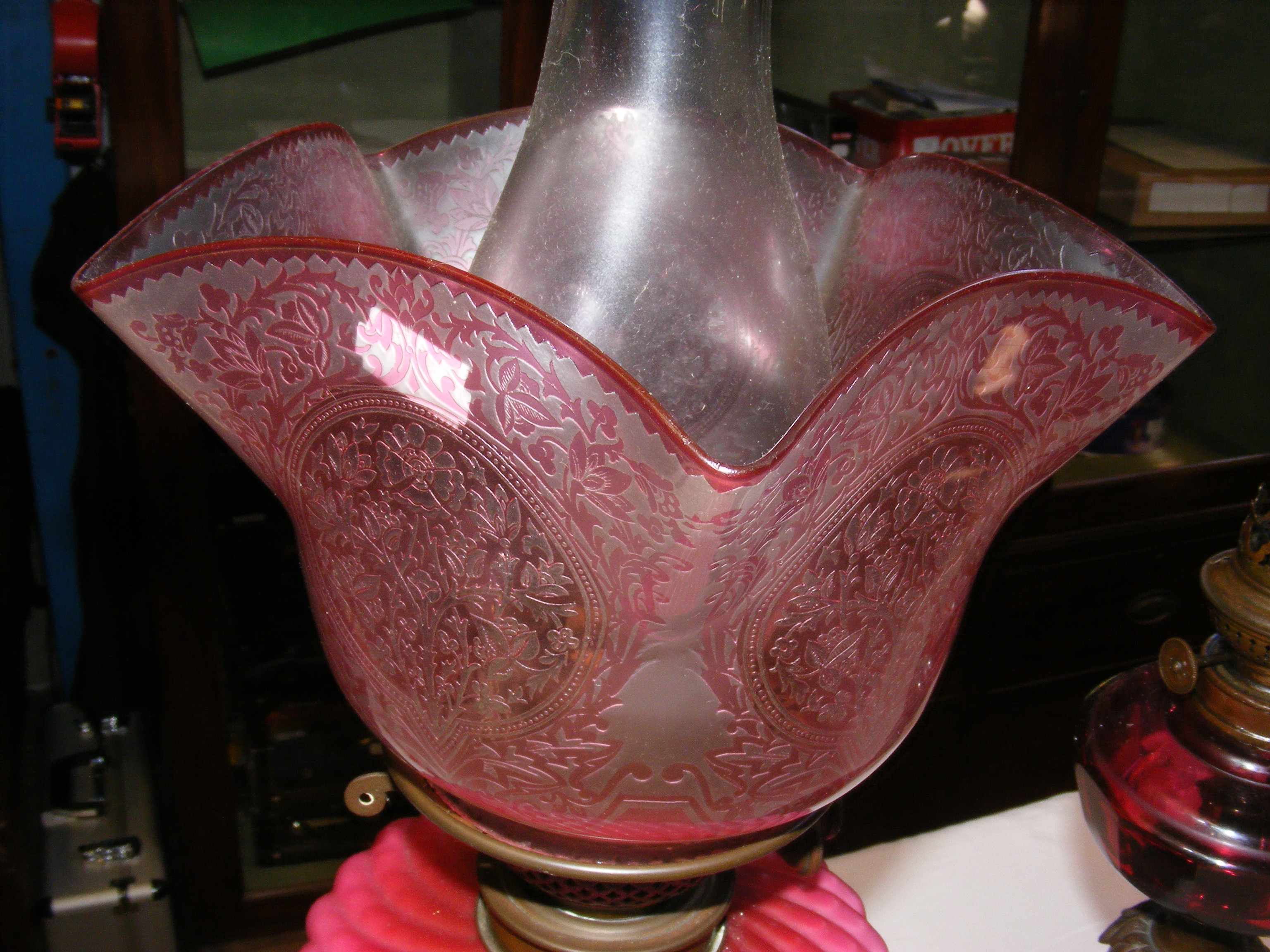 An antique oil lamp and one other - Image 2 of 11