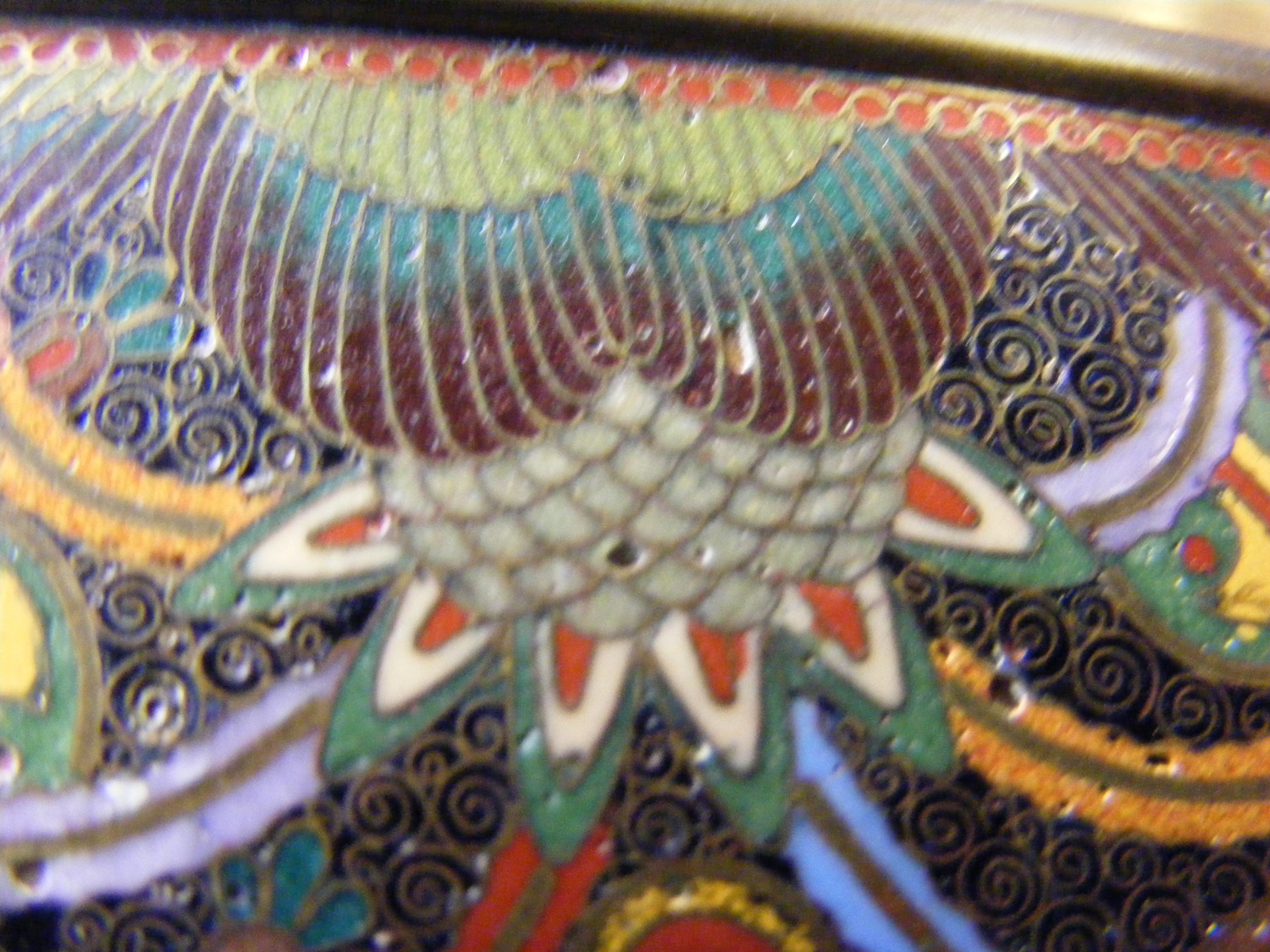 An antique Cloisonne rectangular box with dragon a - Image 14 of 17