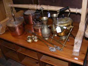 Brass and copper metal ware including kettles