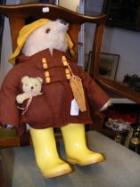 A large 17 inch Paddington Bear with baby bear mad