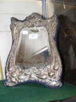 A silver photo frame - 32cms high