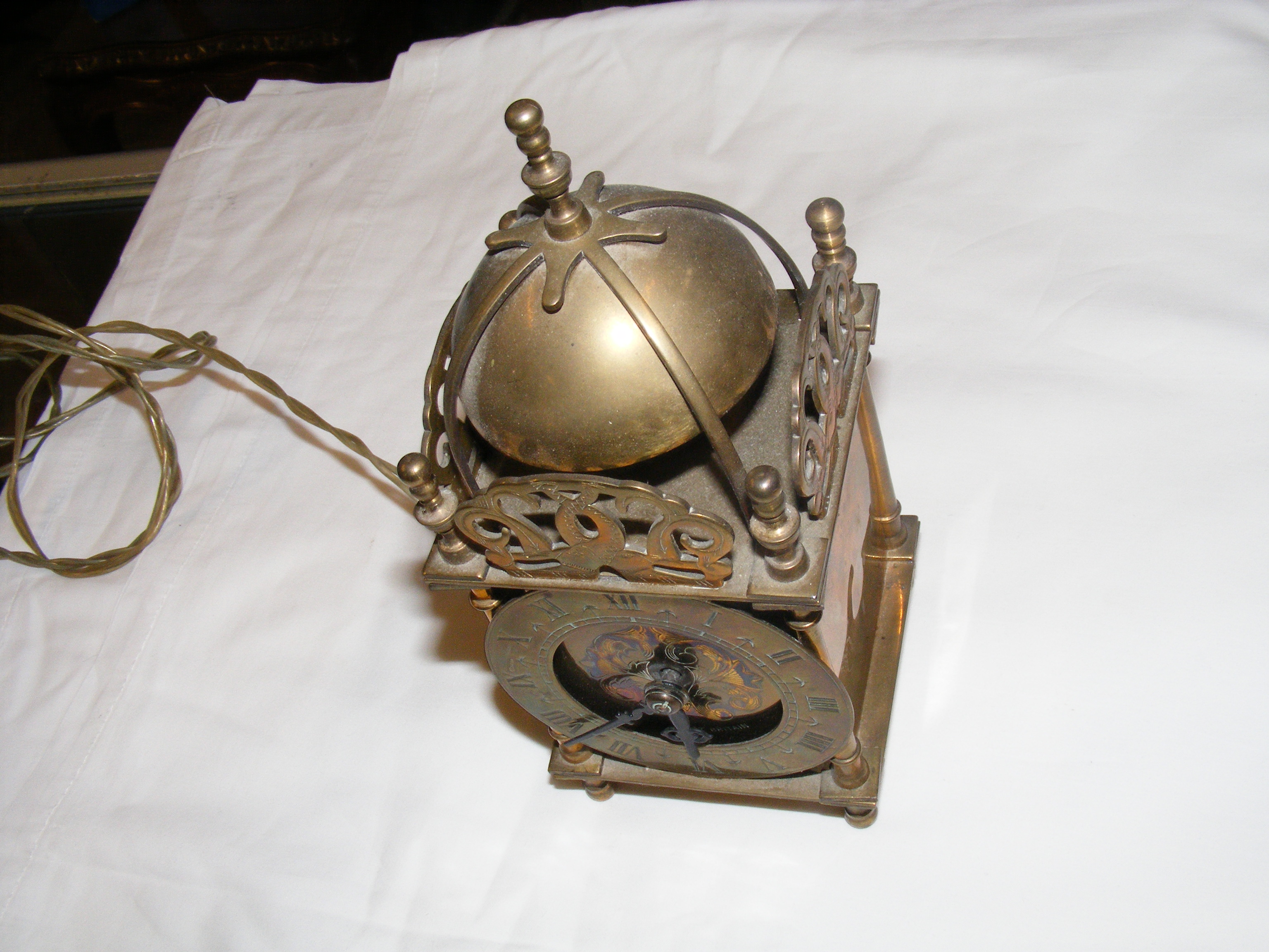 Two domed Skeleton clocks, together with a moon cl - Image 4 of 7