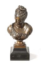 A LATE 19TH CENTURY GILT BRONZE BUST OF DIANA