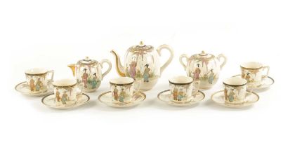 A GOOD JAPANESE MEIJI PERIOD PORCELAIN SATSUMA TEA SERVICE