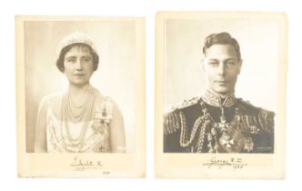 A PAIR OF SIGNED PHOTOGRAPHS OF KING GEORGE VI AND HIS WIFE ELIZABETH