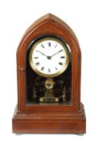 EUREKA CLOCK CO. LTD. LONDON. AN EARLY 20TH CENTURY MAHOGANY ELECTRIC MANTEL CLOCK