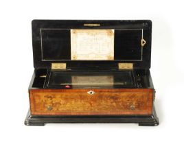 A LATE 19TH CENTURY SWISS CYLINDER MUSIC BOX