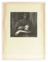 AN ORIGINAL HENRY MOORE SIGNED LITHOGRAPH