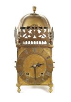 RICHARD GREENHILL, CANTERBURY FECIT. A 17TH CENTURY LANTERN CLOCK WITH LATER MOVEMENT