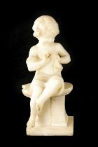 AN 19TH CENTURY CARVED ALABASTER SCULPTURE