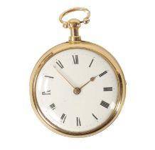 HENRY SANDERSON, LONDON. AN 18CT GOLD PAIR CASED POCKET WATCH