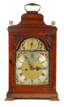 JAMES GREEN, LONDON. A GEORGE III MAHOGANY DOUBLE FUSEE BRACKET CLOCK