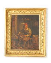 A 19TH CENTURY OIL ON CANVAS 'THE SHOEMAKER'