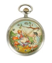 AN EROTIC NOVELTY DOXA POCKET WATCH