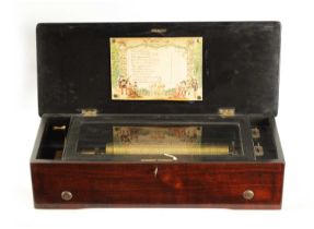 A LATE 19TH CENTURY SWISS CYLINDER MUSIC BOX