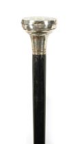 A GEORGE V TAPERING EBONISED SWAGGER STICK
